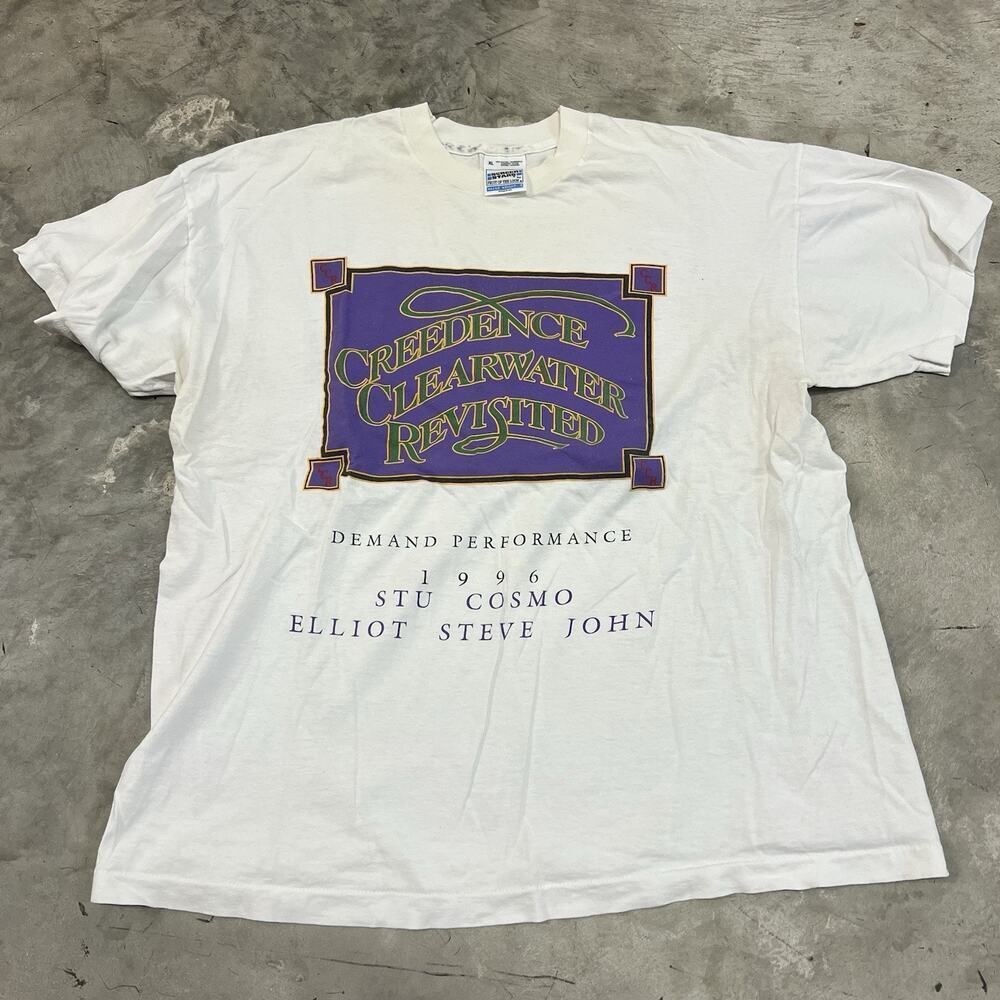 Vintage Creedence ClearWater Concert T Shirt Adult XLarge 1996 90s Double Sided